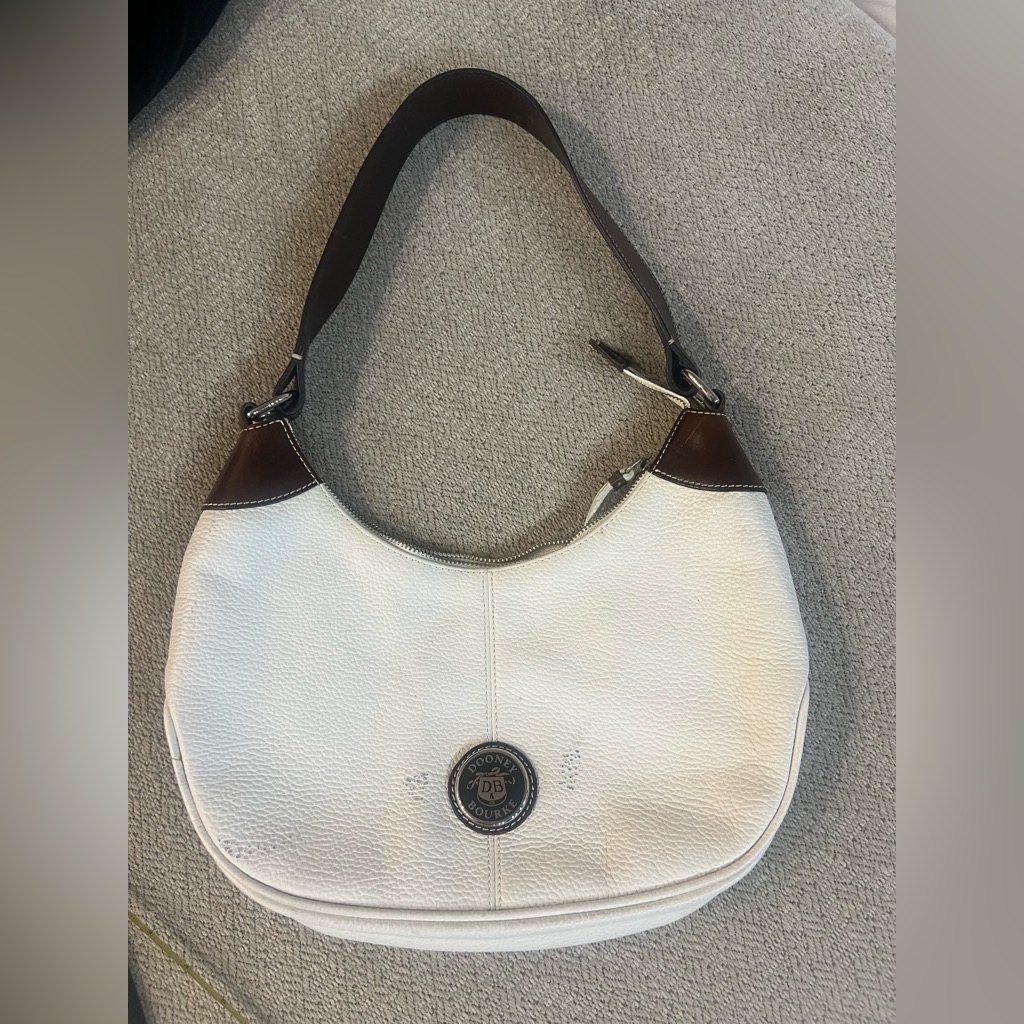 Dooney & Bourke Cream And Brown Hobo Bag